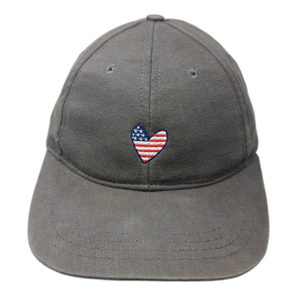 Love Your Melon Baseball Cap Gray One Size American Flag Heart Hat Made in USA
